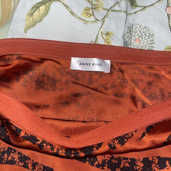 Anine Bing Silk Rust Zebra Skirt - Picture 5 of 8